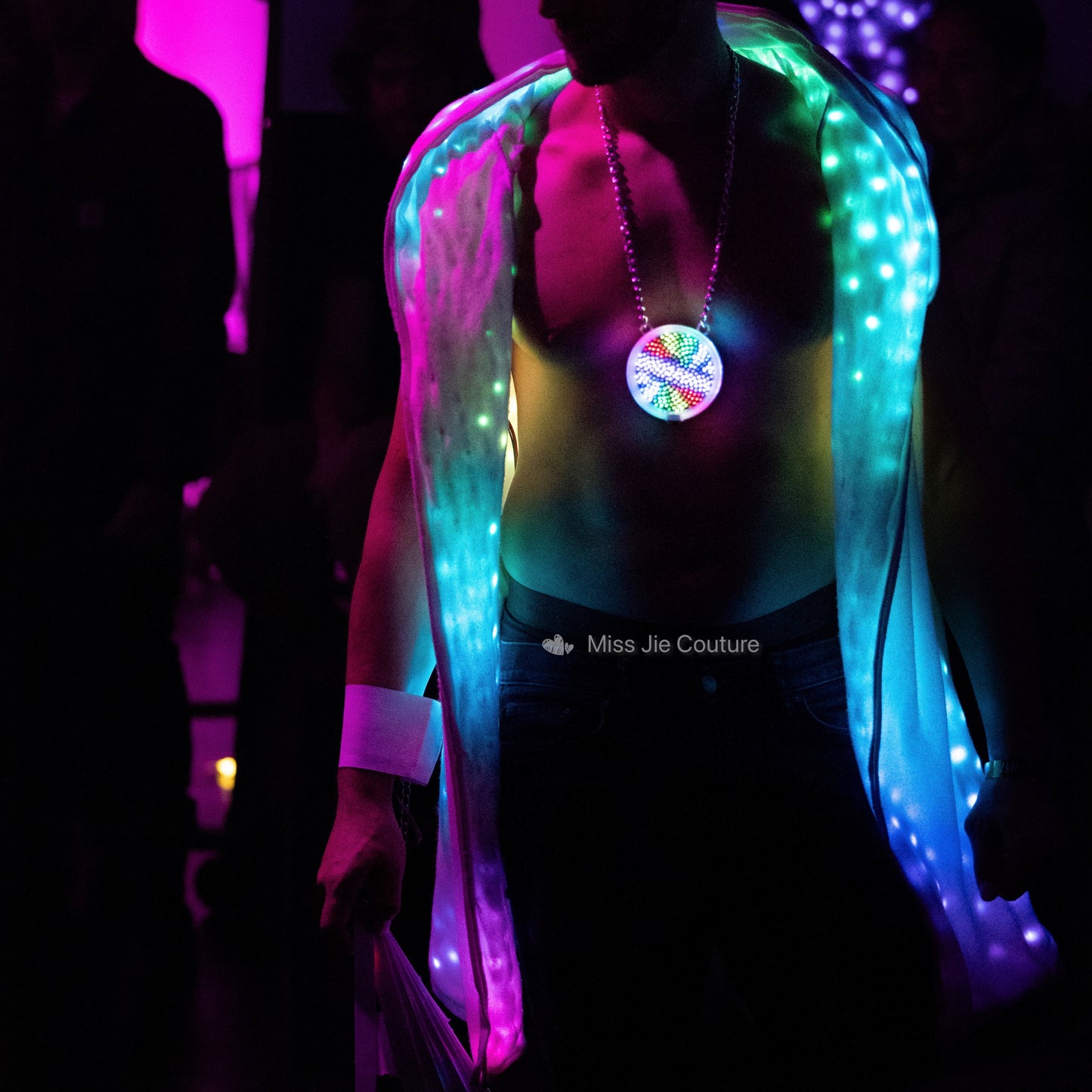 Over Size Style Unisex LED Hooded Vest