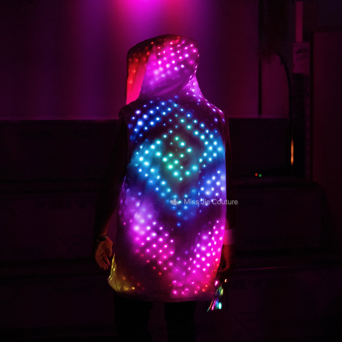Over Size Style Unisex LED Hooded Vest