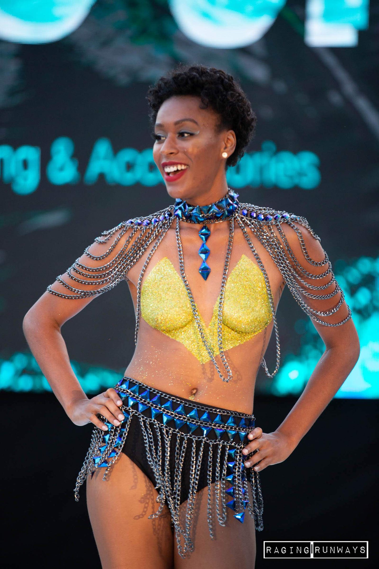 Runway Look - Chante shoulder choker top