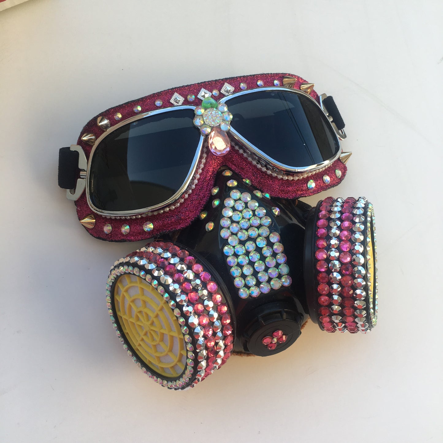 Rose Pink anti dust goggles and mask