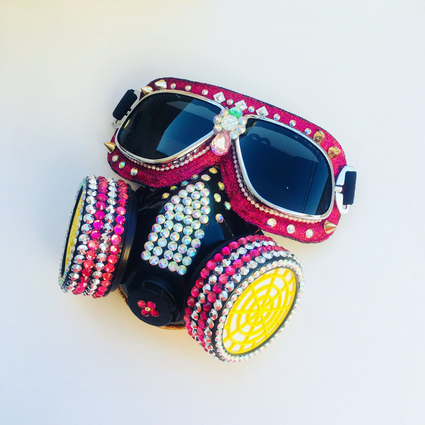 Rose Pink anti dust goggles and mask