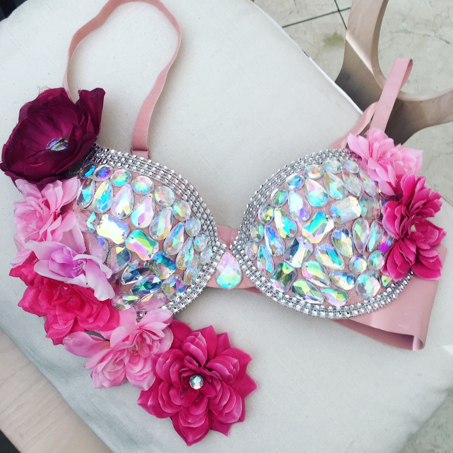 Flora Princess diamond rave bra