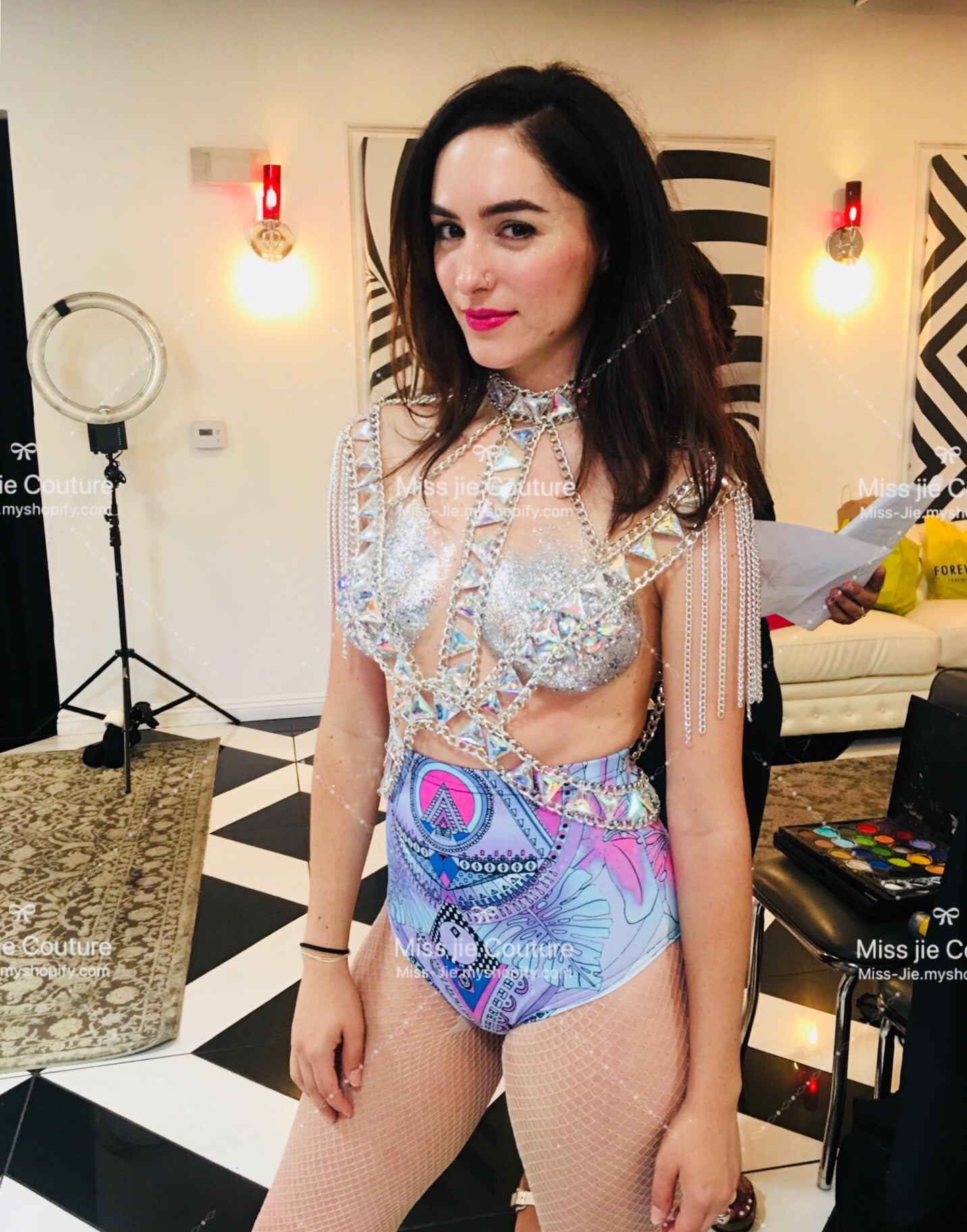 Raja Silver Body Chain Harness