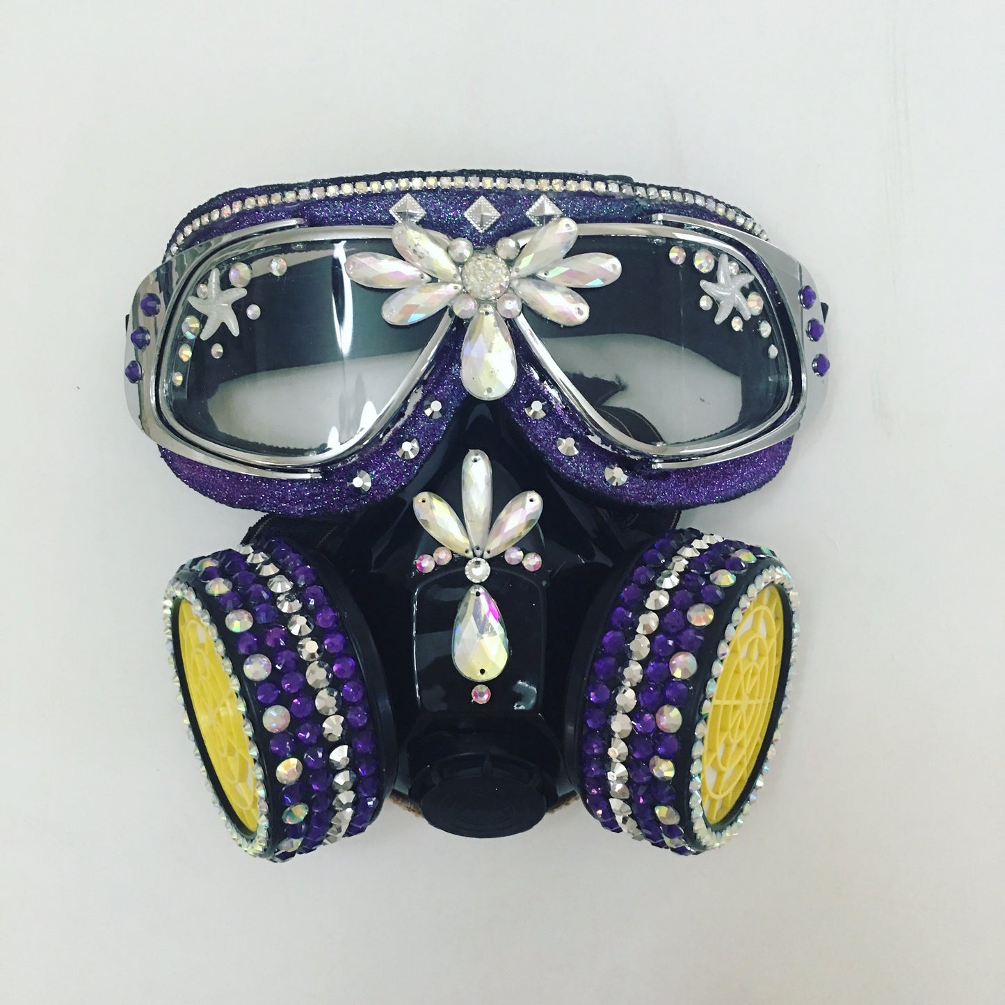 Purple burning man goggles