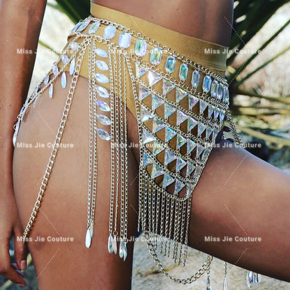 GiGi chain Skirt. Available in color silver, gold, black chain