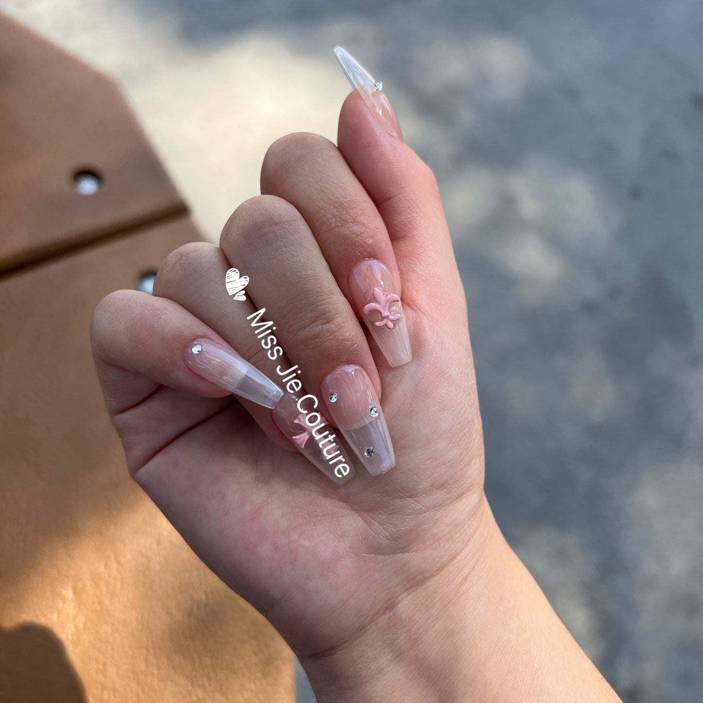 Freedom 2.0 Pink Cross Baby Boomer Gel Press on Nail