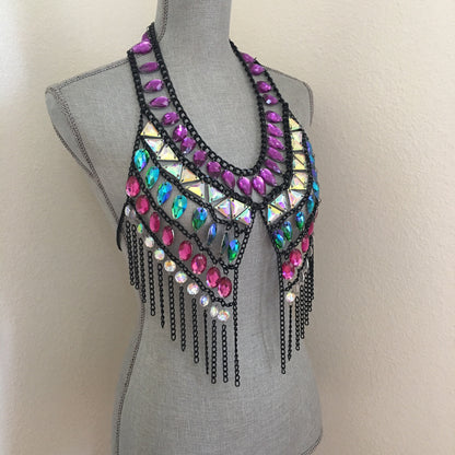 Coco Purple Black Chain Jewelry top