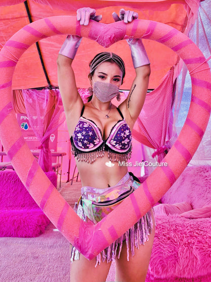 Galaxy Purple Rave bra - Custom order Only
