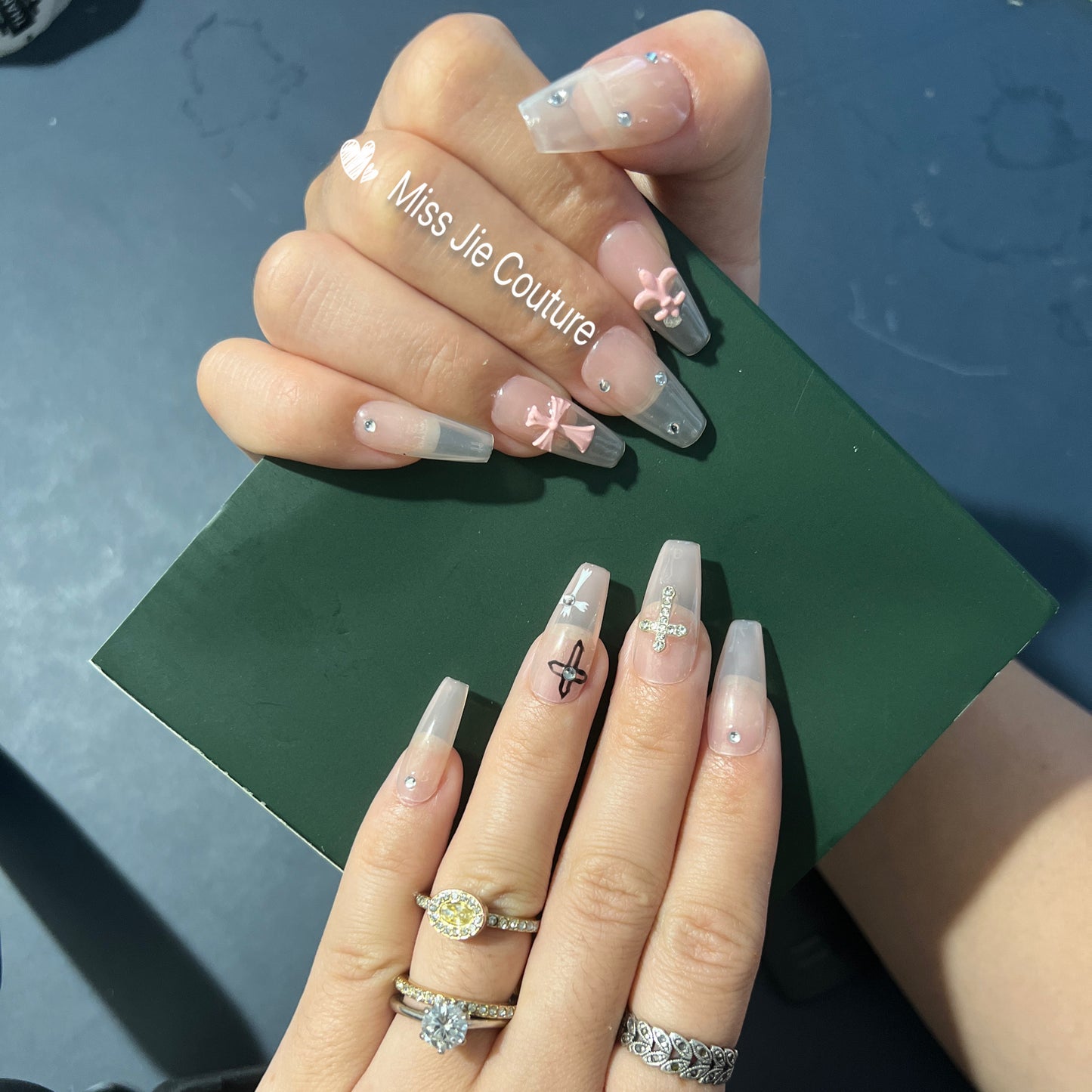Freedom 2.0 Pink Cross Baby Boomer Gel Press on Nail